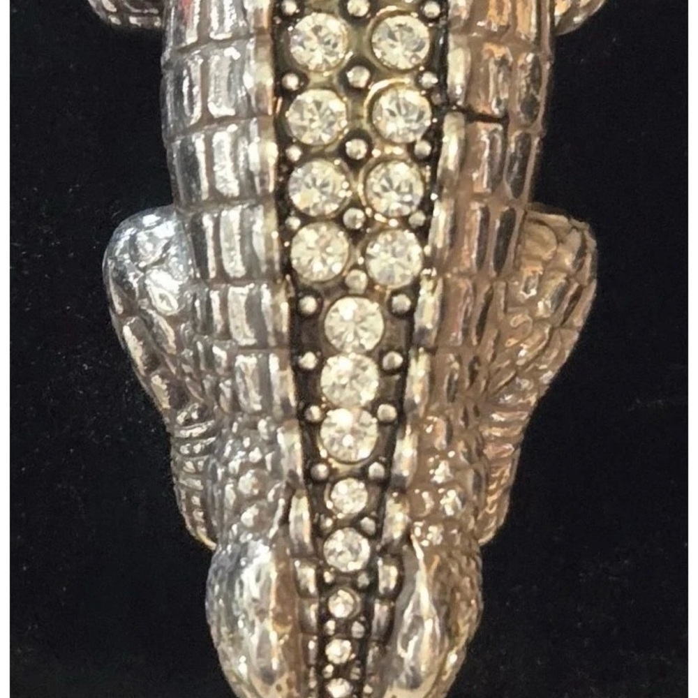 Brighton Silver Alligator Rhinestone Bracelet - Picture 8 of 9